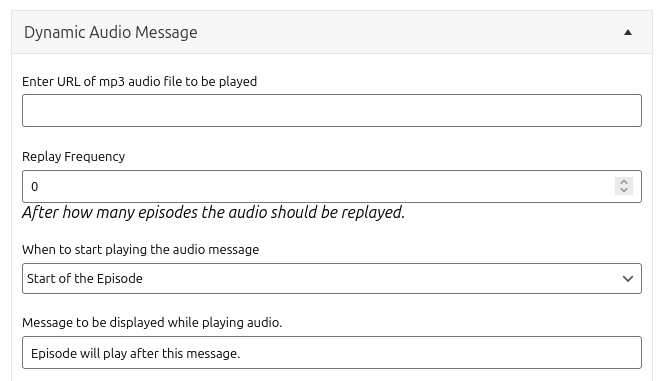 dynamic audio messages
