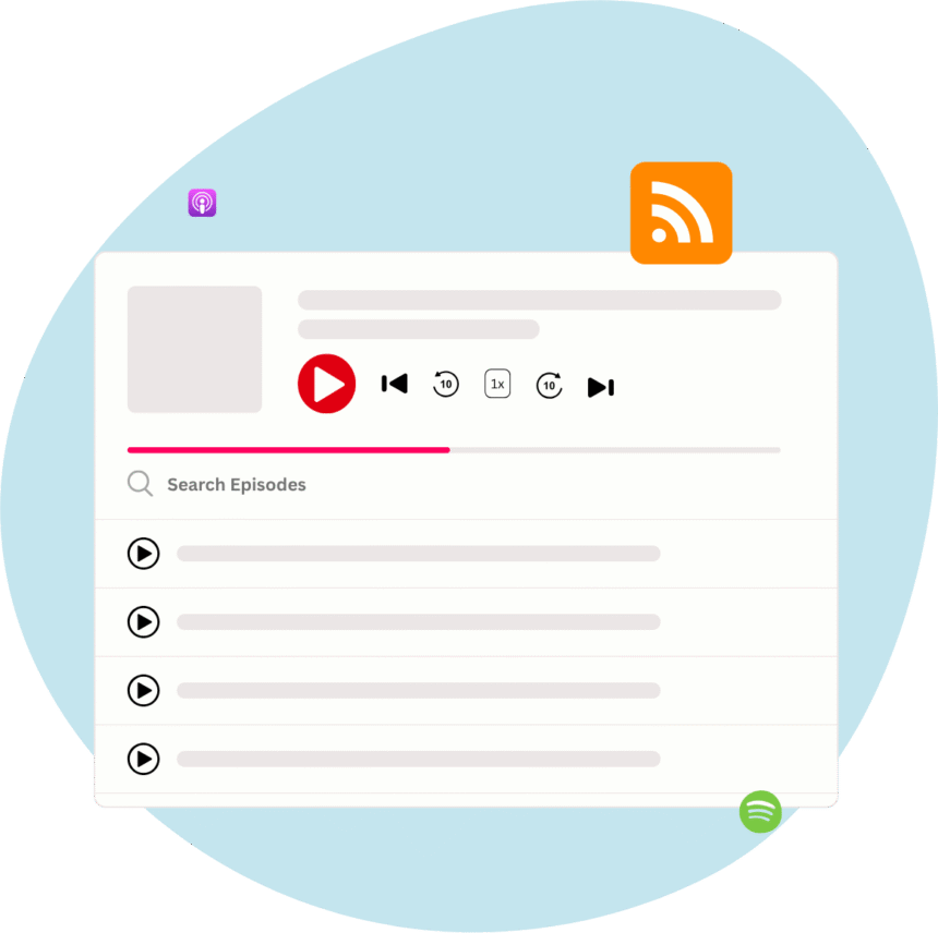 Podcast feed to podcast player