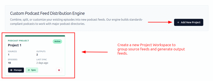 Add a new project workspace