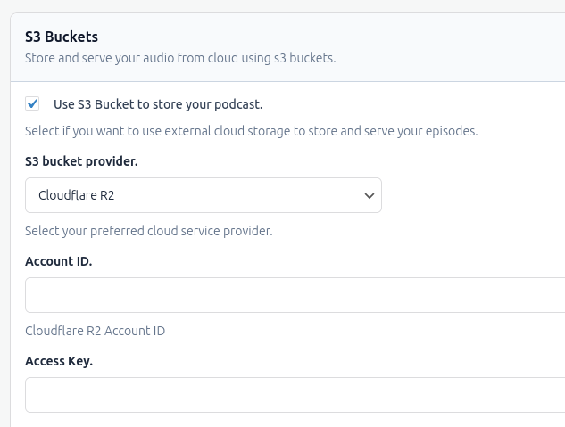 Podcast Cloud Integration