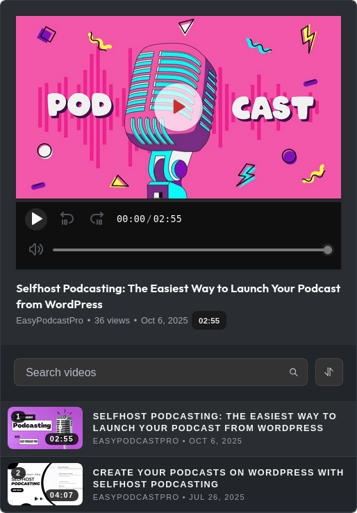 Easy Tubecasting Player