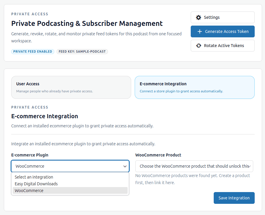Private Podcasting Ecommerce